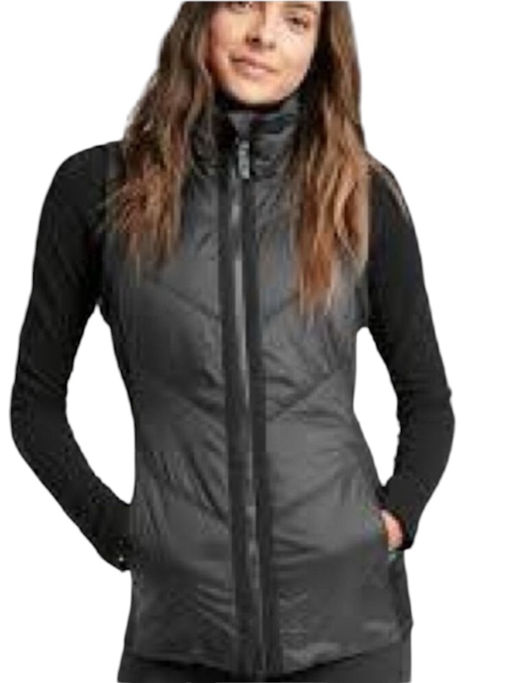 Athleta Rock Ridge PrimaLoft Quilted Puffer Vest Gray Size XS EUC